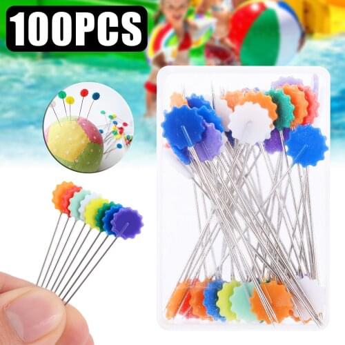 100Pcs Patchwork Pins Flower Button Head Pins DIY Quilting Tool Sewing Accessories Patchwork Craft