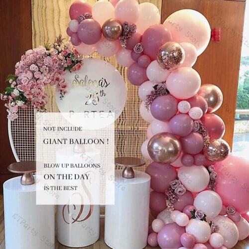120pcs Rose Gold Confetti Chorme Metallic Balloon Arch Garland Pink Rose Red Latex Globos Wedding Birthday Party Decorations toy