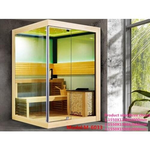 2019 new Fashion Beautiful indoor dry sauna room Canadian cedar wood Sauna House with LED Ceiling (M-6033)