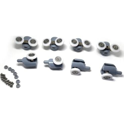 8* Shower Rooms Cabins Pulley &Shower Room Roller /Runners/Wheels/Pulleys Diameter 22MM (4double top +4 singel bottom )
