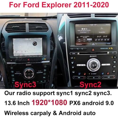 1920*1080 13.6" Vertical Screen Car Multimedia SYNC1 SYNC2 SYNC3 For Explorer 2011-2019 limited Car Radio GPS Navi Android Auto