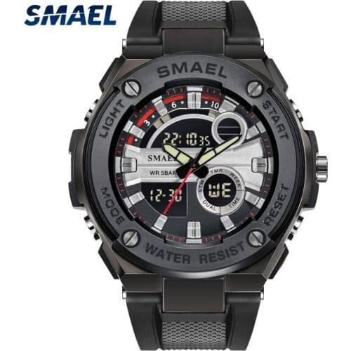 Relogio Masculino SMAEL Mens Watches Top Brand Luxury Men Quartz Hour Analog LED Watch Military Sport Wristwatch Clock