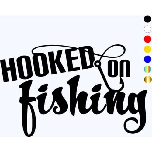 CK20060# Hooked On Fishing funny vinyl car sticker reflective waterproof car decal stickers on car truck bumper rear window