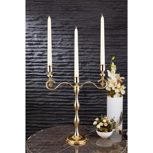 Doreline Vela Decorative 3'lü Candlestick Candle Holder Decorative Objects and Lighting