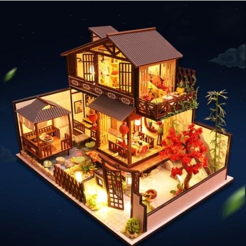 DIY Wooden House Japan Style Miniature Doll House Kits Mini Dollhouse with Furniture Precised Design Dollhouse For Decoration
