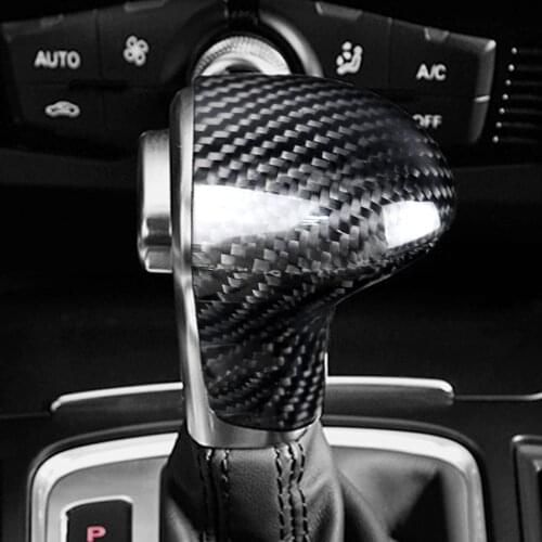 For Audi A4 B8 A5 S5 A6 C7 A7 Q5 Q7 Auto Accessories Car Styling True Carbon Fiber Car Gear Shift Knob Cover Level Head Sheath