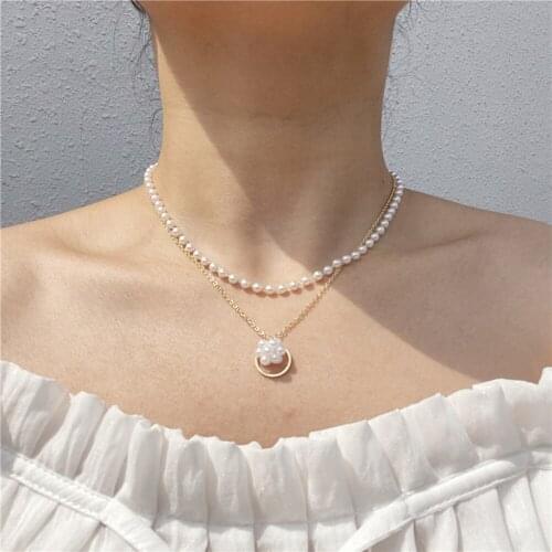 Hot Sale Simple Zircon Pendant Multi Layer Crystal Clavicle Chain Necklace Women Simple Ball Party Exquisite Choker Necklace