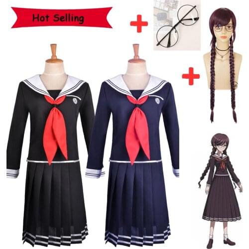 HOTAnime Danganronpa Dangan-Ronpa 2 Toko Fukawa Cosplay Costume School Uniform Halloween Party costumes Dangan-Ronpa Cosplay Wig