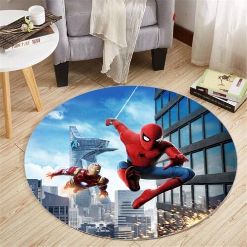 Disney Cartoon 3D Printed Spiderman Rug Baby Playmat Bathroom Carpet Living Room Carpet Children Gift Doormat circle rug