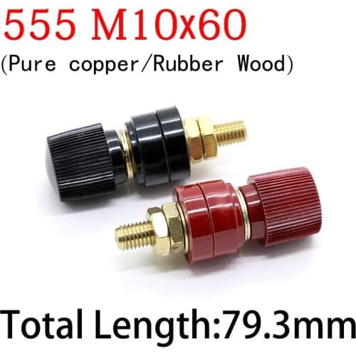 Copper 555 M10x60 Wire Binding Post Thread Screw Dia 10mm Weld Machine Inverter Clamp Power Supply Connect Terminal Splice 300A