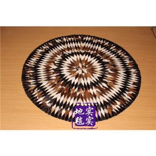 Fashionable art carpet 100% natural genuine cowhide leather baby room rug