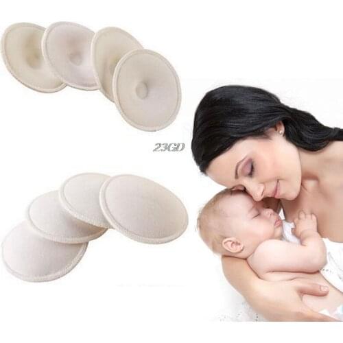 Washable Reusable Breast Nursing Pads Absorbent Breastfeeding Feeding Pad 4pcs