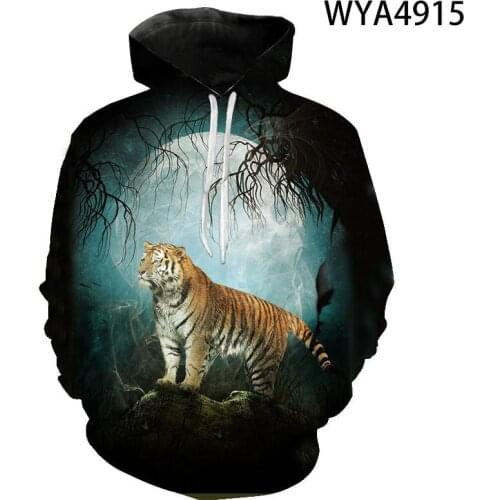 Men/women Hooded Hoodies Cap Windbreaker Jacket Sweatshirts Fashion Brand Autumn winter Tiger Lion animal Printing clothes Anime