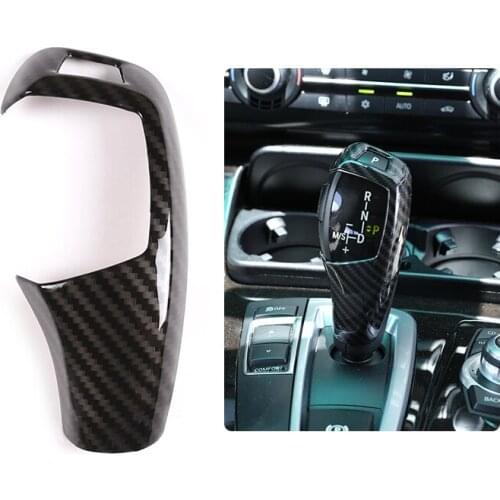 Car Gear Shift Head Cover Trim Carbon Fiber Sticker ABS For BMW F20 F30 F31 F34 X5 F15 X6 F16 X3 F25 X4 F26 F10 Accessories