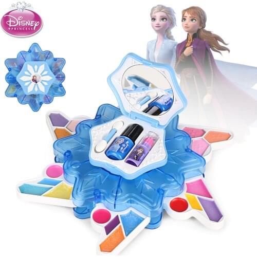 New Disney girls Frozen II elsa anna snowflake flowers Cosmetics Beauty make up Set Toy kids Play House girls suitcase Gift