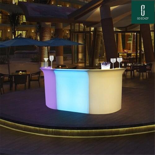 New Rechargeable Led Luminous Plastic Bar Chair Stool Lighting table Chair Multi Color Changing bar nightclub furniture supplies