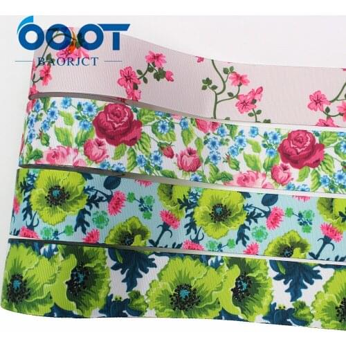 OOOT BAORJCT I-191211-2689,10yards 38mm,flower Thermal transfer Printed grosgrain Ribbons,Clothing DIY handmade materials