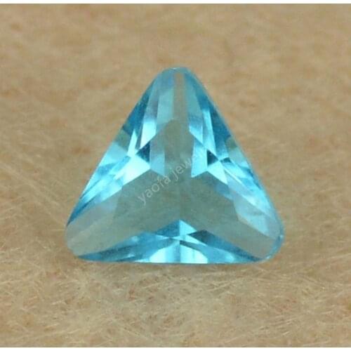 Wholesale 4x4~8x8mm 5A Sea Blue Color Triangle Shape Chamfered Coner Cut Glass Gems Beads Loose Glass Stone For Jewelry
