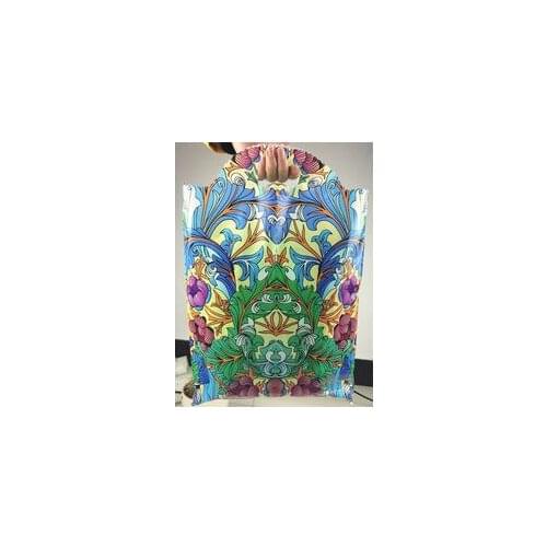 Wholesale 50pcs Dress Print Pink Plastic Bag 40*55cm Big Jewelry Boutique Gift Packaging Plastic Storage bags With Handle