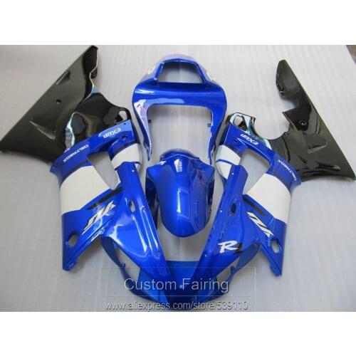 Bodywork plastic fairing kit for Yamaha YZFR1 00 01 blue white black fairings set YZF R1 2000 2001 LK26