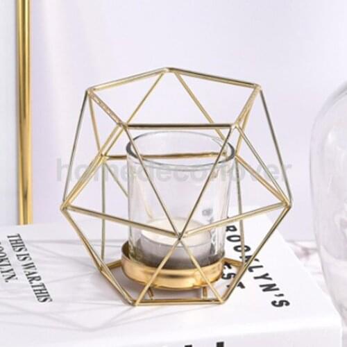 6-set Geometric Polished Tealight Candle Holder Table Top Centerpiece Weddings Events Parties Decor