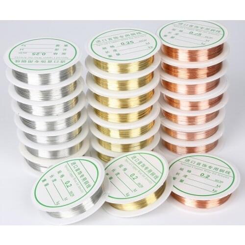 1 Roll (0.2mm-1mm) Alloy Wire Gold Copper Silver Color DIY Craft Beads Cord Copper Wires Beading Wire for Jewelry Finding
