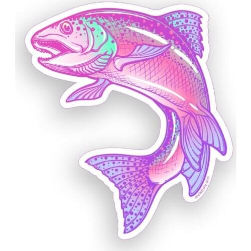 Rainbow carp fish sticker laptop cup cooler boat window bumper colorful decal