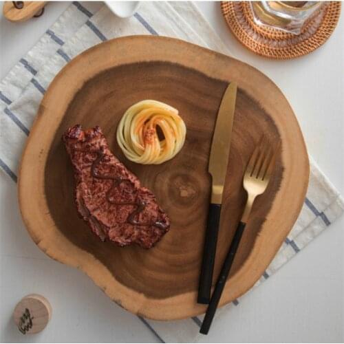 Acacia Wood Cutting Board Creative Natural Tree Stump Irregular Shape Kitchen Chopping Block Desserts Plate Shooting Props WF