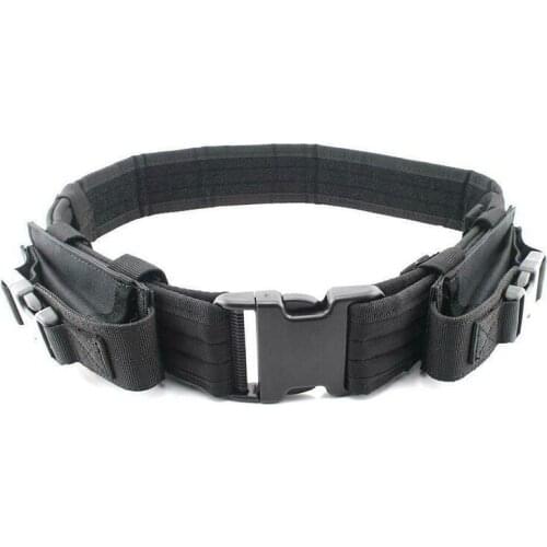 Tactical Belt Heavy Duty Elite Law Enforcement Utility Pistol Belt with 2 Pistol Magazine Pouch Waist Strap Combat Gear 130cm