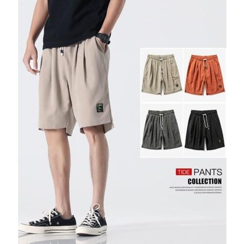 Summer New Sports Pants Solid Khaki Mens Breathable Loose Comfortable Shorts Fashionable Casual Pants Plus Size 8XL