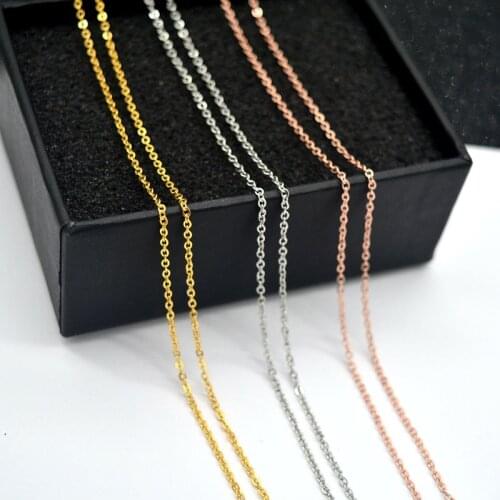 Titanium Steel Lucky Simple Jewelry O Shape Chain Sweater Necklace 40cm+5cm Europe Brand Style Bijoux NN001