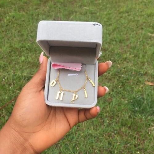 V Attract Gothic Choker Old English Name Necklace Personalized Number Nameplate Gold Color Collane Femme Custom BFF Jewelry Gift