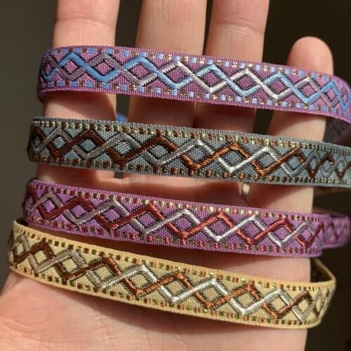 ZERZEEMOOY 0.5 INCH 12mm 20yard/pack 4 Styles Retro Geometries Spun Gold Jacquard Ribbon Lace QDZD19121002