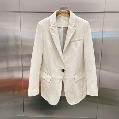 Spring Coat Womens 2021 New Arrival Regular Length Vegetable Tanned Sheepskin Genuine Leather Jacket Single Button