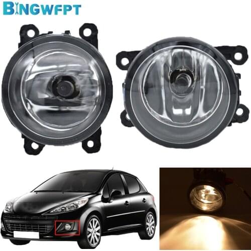 1Pair Headlights H11 LED 12V DRL Halogen lamp Fog Lamp Assembly Fog Light For Peugeot 207 307 407 607 3008 SW CC VAN 2000-2013