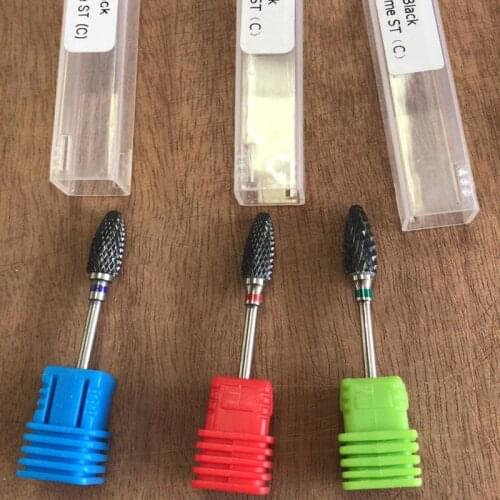 1 pcs Tungsten carbide burs Bullet Tungsten Carbide Burrs Nail Drill Bit 3/32" Rotate Bits For Manicure Nail Drill Accessories