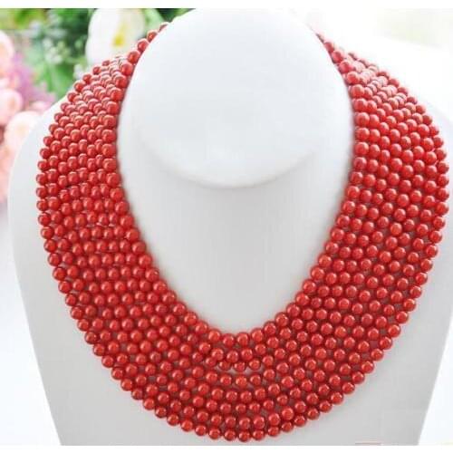 100 INCH AAA REAL SOUTH SEA GENUINE RED CORAL NECKLACE 14K GOLD CLASP