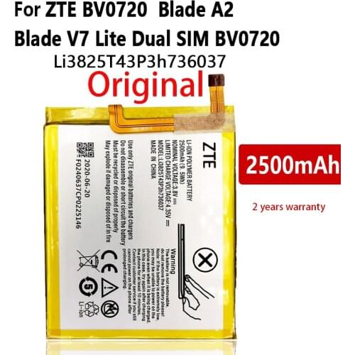 100% Genuine Li3825T43P3h736037 Battery For ZTE BV0720 / ZTE Blade A2 / ZTE Blade V7 Lite Dual SIM Phone 2500mAh Phone Batteries