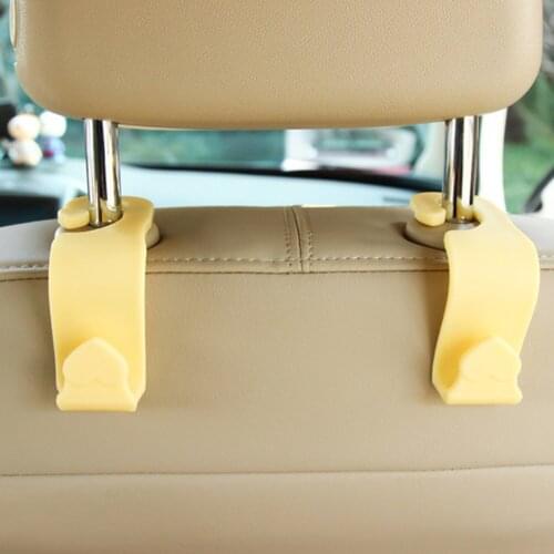 2PCS Multi-Purpose Car Accessories Hidden Shelves Non-Dismantling Heart-Shaped Car Seat Hooks Car Goods