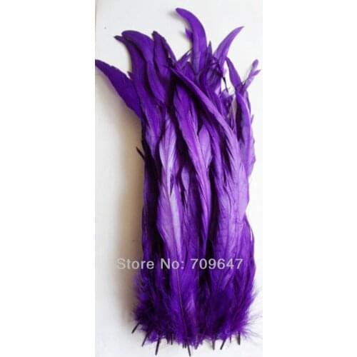 50Pcs/Lot Purple Feathers Dyed Rooster Coque 12-14" 30-35cm Length,Rooster Tail Feathers,Plumas Decorativas