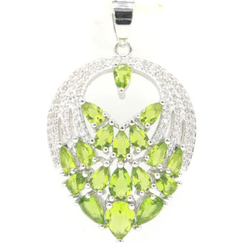 50x39mm New Statement Jewelry Created Violet Tanzanite Zircon Gift For Womans Silver Pendant