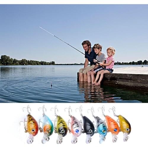 8Pcs/Set Mini Bionic Lure Fake Hard Sea Fishing Bait for Angling Fishing Bait Lure Lightweight Portable Fishing Swim Bait Hard
