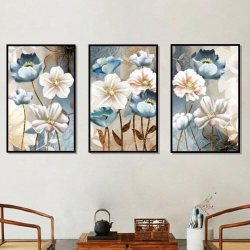Canvas Abstract Painting Scandinavian Poster Wall Art Flowers Posters and Prints Elegant Poetry Modern Transparent Flower