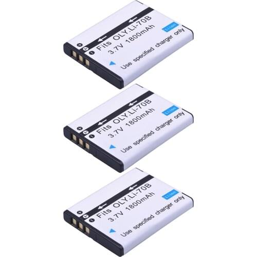 3Pc Li-70B 1800mAh Li 70B Battery for Olympus FE-4020 FE-4040 FE4020 FE4040 D705 FE5040 D-705 D-710 VG-110