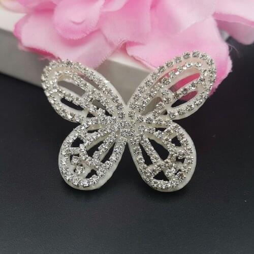 Clothing DIY accessories sequins flower patches for clothing sewing rhinestone applique nail beads white butterfly patch Shiny
