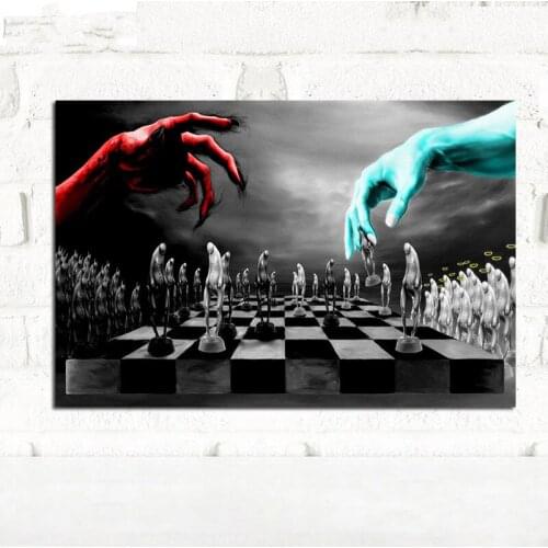 Full drill 5D Diy Diamond Painting Good and Evil for Chess 3D Diamond embroidery mosaic Pictures for for Kids Room Decoration