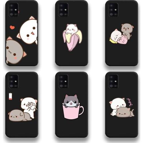 Couple Lovely Gray Cat Phone Case For Samsung Galaxy A52 A21S A02S A12 A31 A81 A10 A20E A30 A40 A50 A70 A80 A71 A51 5G