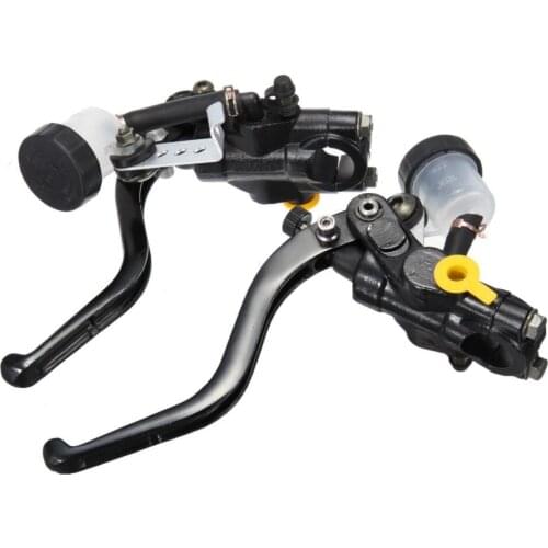 Black 7/8 inch 22mm Motorcycle Handlebar Hydraulic Brake Master Cylinder & Clutch Lever Free Shipping