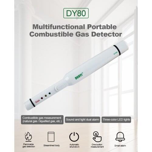 DUOYI DY80 Gas Analyzer Combustible Gas Detector Port Flammable Natural Gas Leak Location Determine Tester Sound Light Alarm