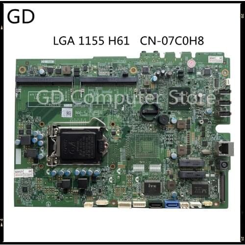 GD Original For DELL One 2020 AIO Motherboard CN-07C0H8 07C0H8 7C0H8 11078-2 PIH61R 48.3HC01.021 LGA 1155 H61 Full Tested